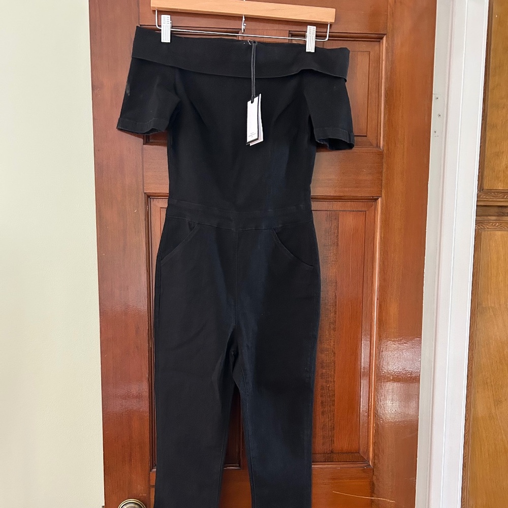 Black Denim Jumpsuit.